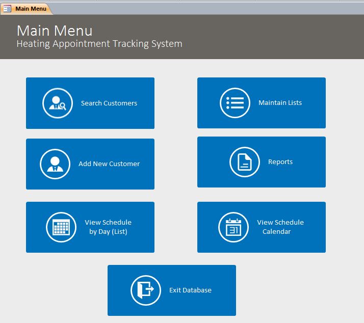 Heating Appointment Template Outlook Style | Tracking Database