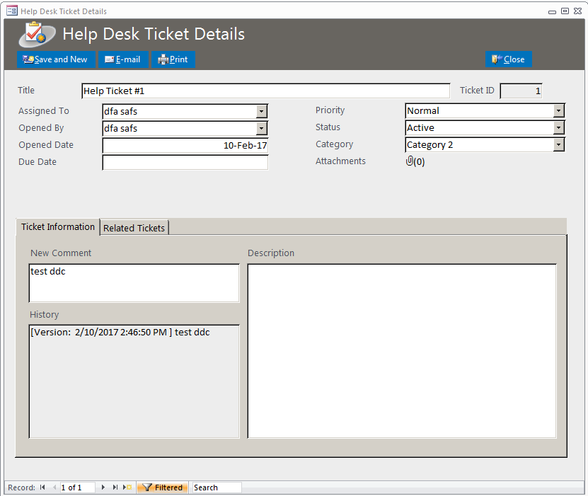 Help Desk Ticketing Tracking Database Template | Help Desk Ticket Database