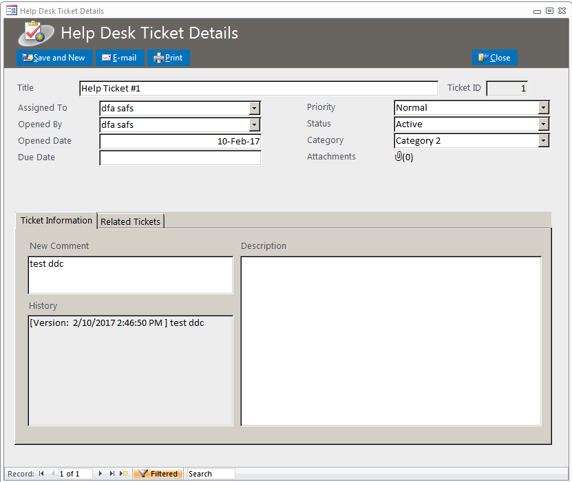 Microsoft Access Help Desk Ticketing Tracking Database Streamline