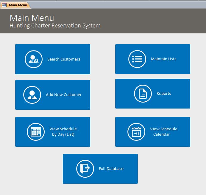 Hunting Charter Reservation Template Outlook Style | Reservation Database