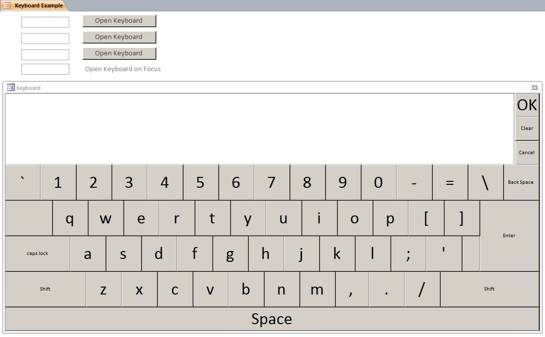 Microsoft Access Keyboard | Custom Popup Keyboard