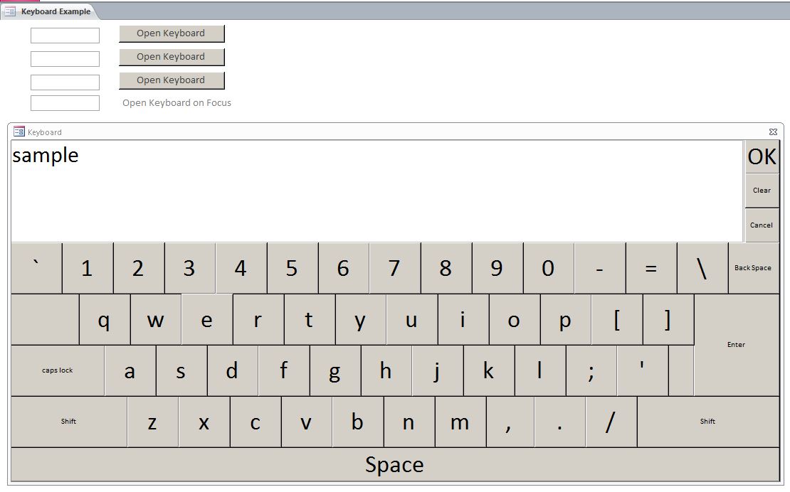 Microsoft Access Keyboard | Custom Popup Keyboard