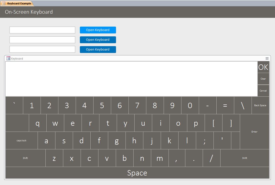 Microsoft Access Keyboard | Custom Popup Keyboard