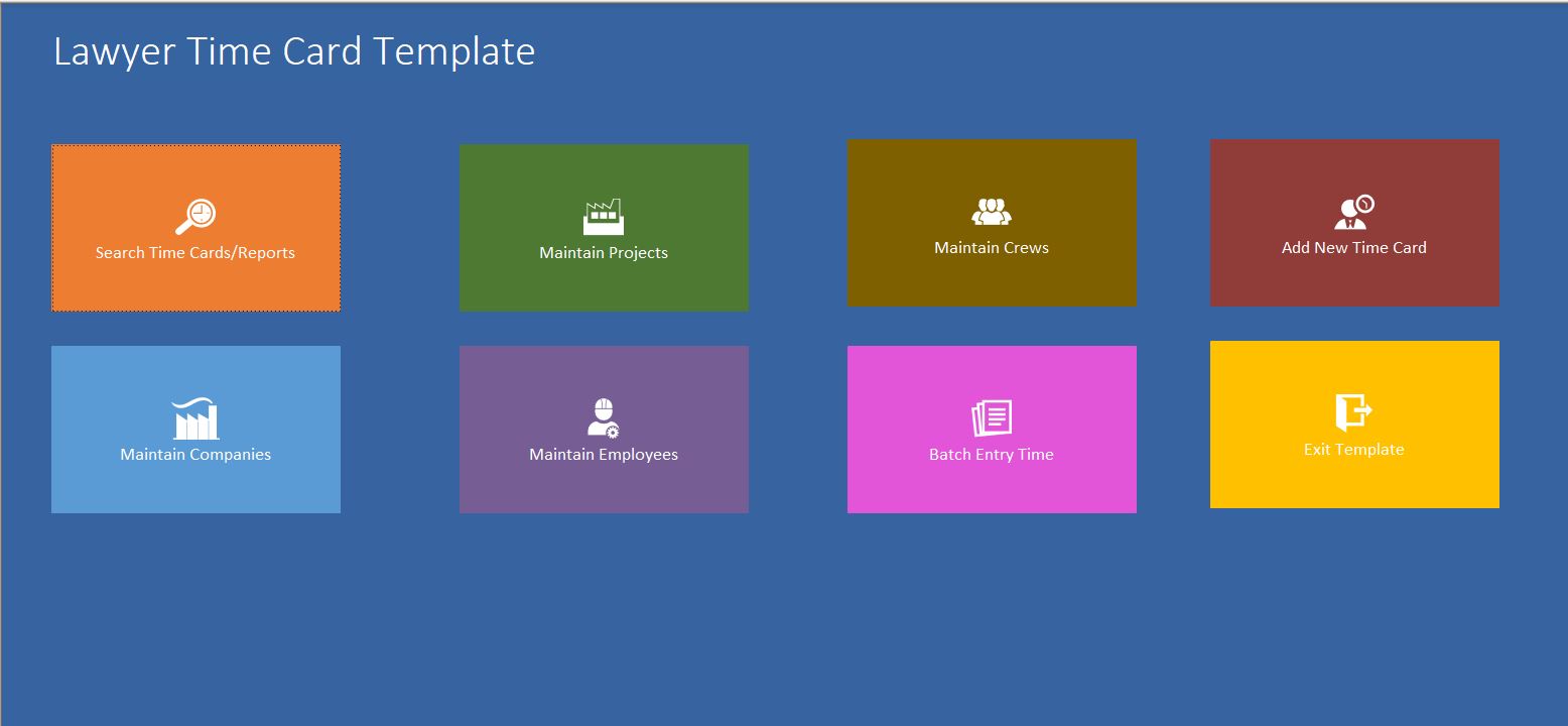 Lawyer Time Card Template | Time Card Database