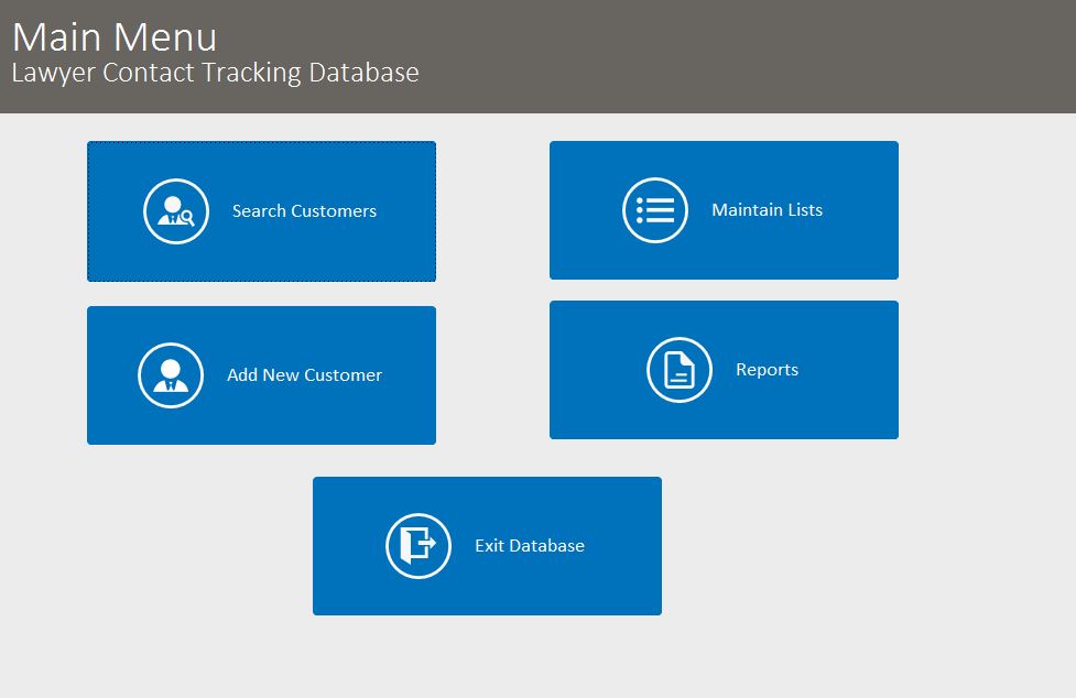 Lawyer Contact Tracking Database Template | Contact Database