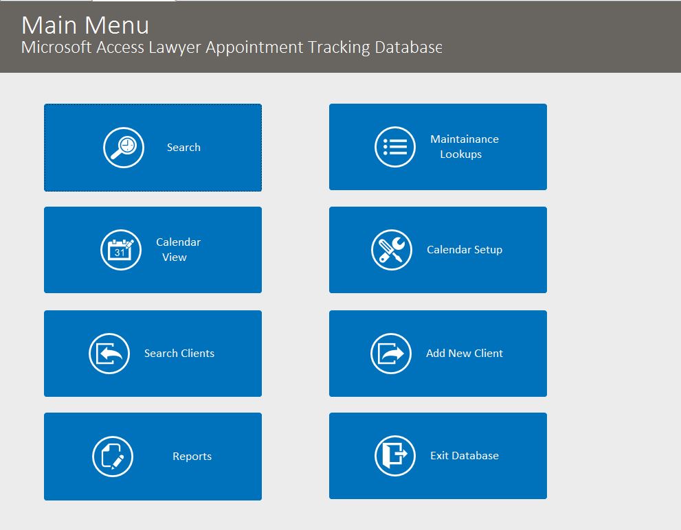 Lawyer Appointment Tracking Database Template