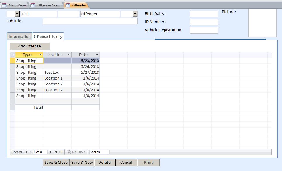 Loss Prevention Template |  Loss Prevention Database