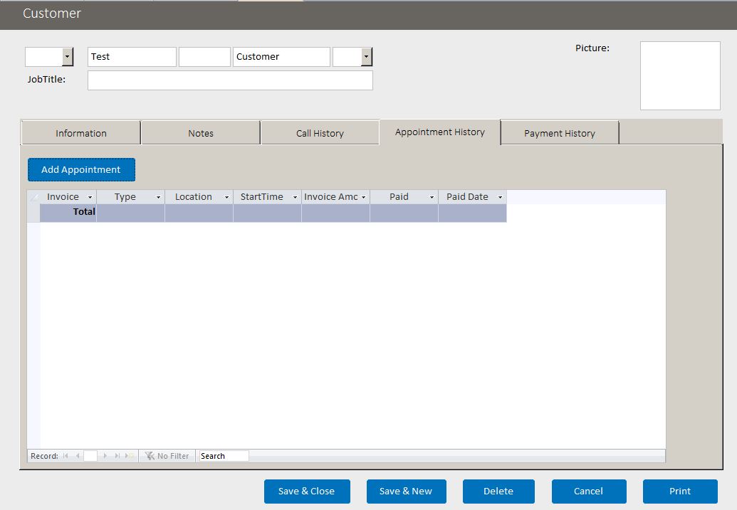 Maid Appointment Tracking Database Template