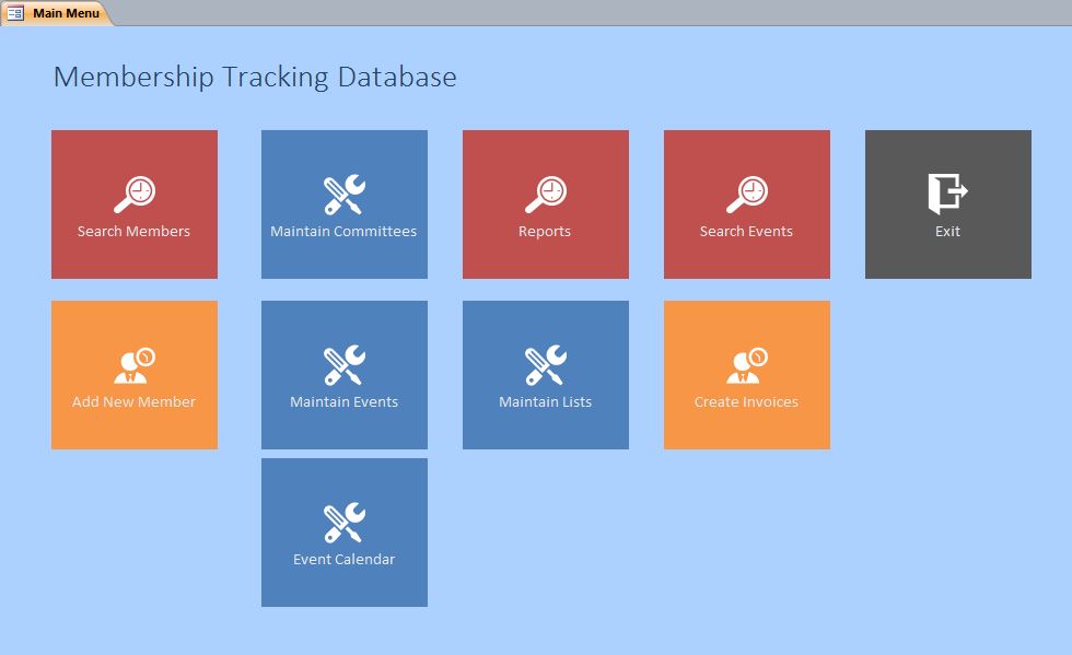 Membership Tracking Database with Calendar | Membership Database