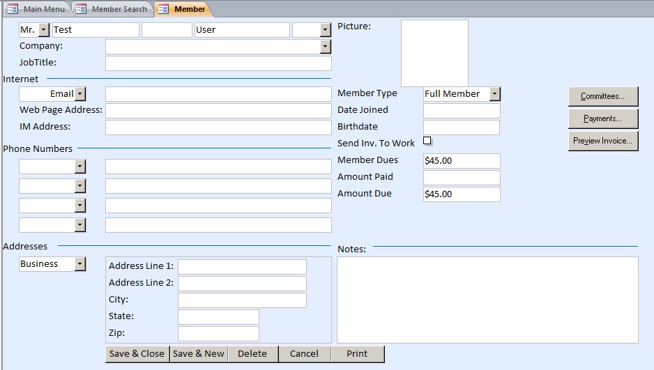 Membership Tracking Database Template | Association Tracking Database