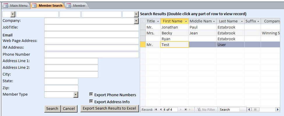 Membership Tracking Database with Calendar | Membership Database