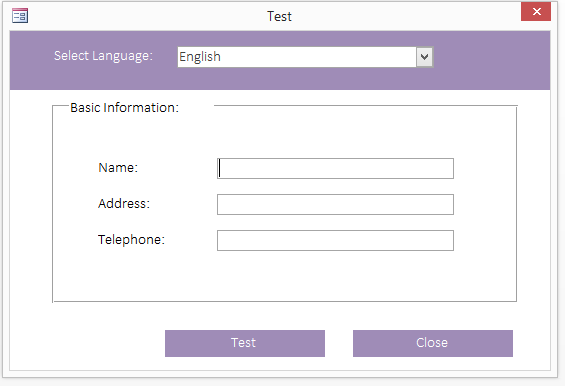 Microsoft Access Multi Language Code Database | Show Forms in Multiple Languages