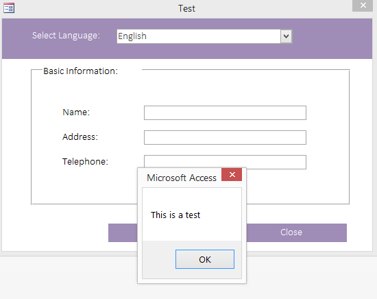 Microsoft Access Multi Language Code Database | Show Forms in Multiple Languages