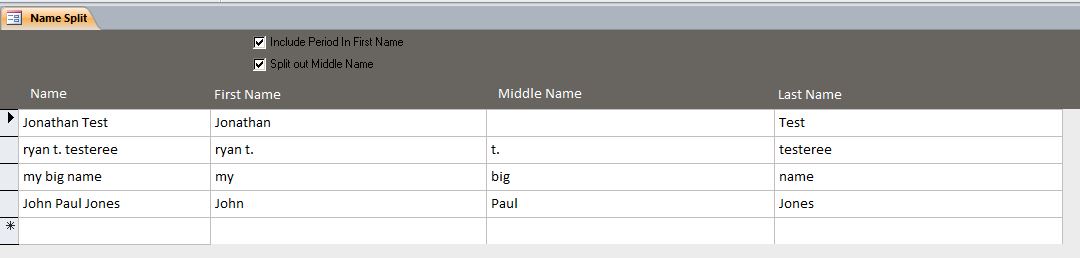 Name Split Database | Name Split Signature