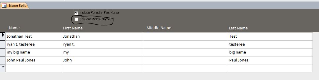 Name Split Database | Name Split Signature