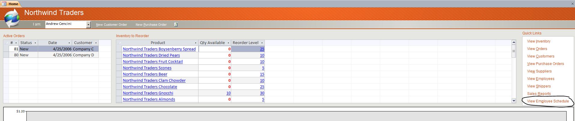 Northwind Database with Enhanced Calendar Scheduling Database Template | Calendar Database