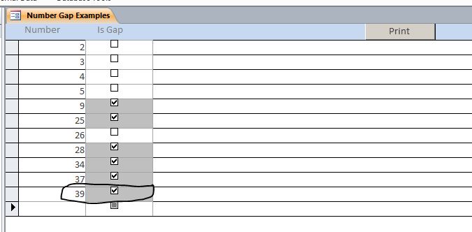 Number Gap Template | Number Gap Database