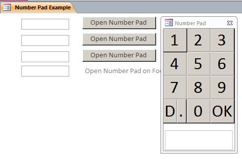 Microsoft Access Number Pad | Custom Number Pad