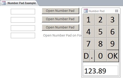 Microsoft Access Number Pad | Custom Number Pad