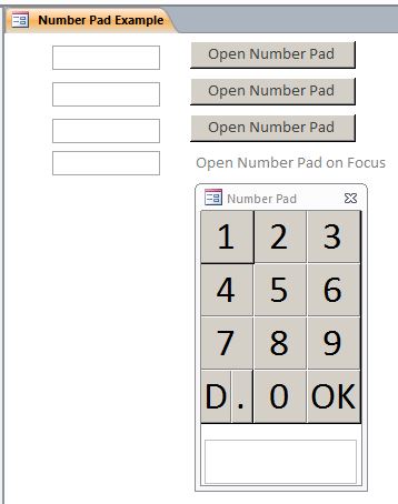 Microsoft Access Number Pad | Custom Number Pad