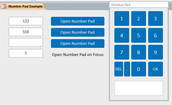 Microsoft Access Number Pad | Custom Number Pad