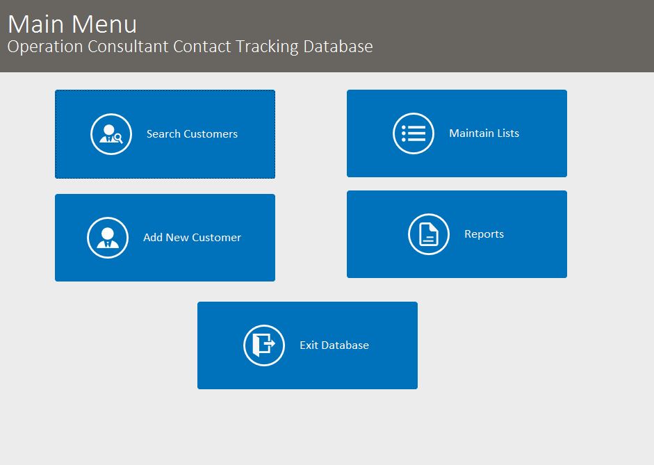Microsoft Access Operations Consultant Contact Tracking Database | WSI