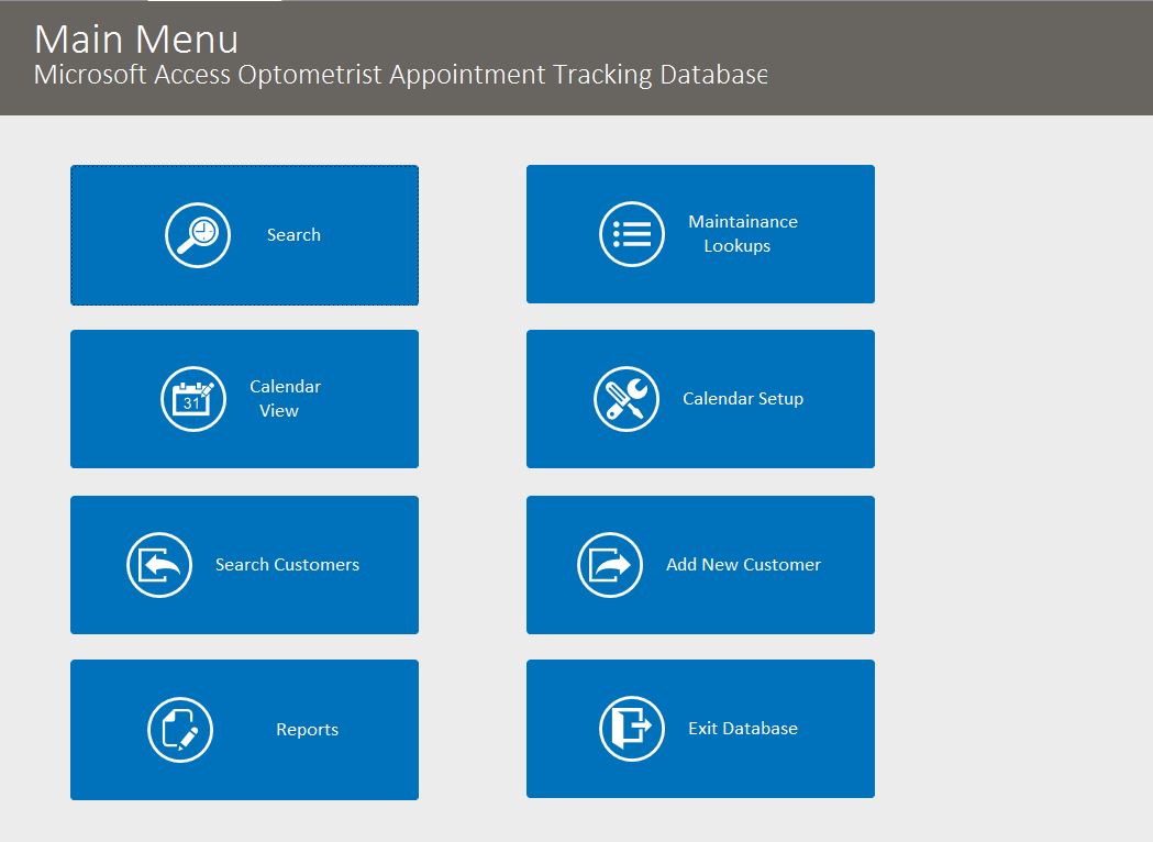 Optometrist Appointment Tracking Template Outlook Style | Appointment Database