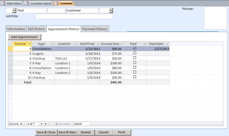 Orthodontist Appointment Tracking Template Outlook Style | Appointment Database