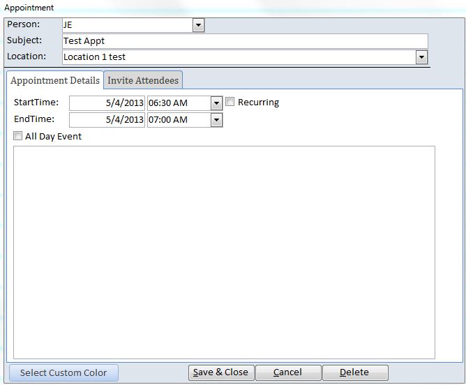 Counseling Appointment Tracking Template Outlook Style | Appointment Database