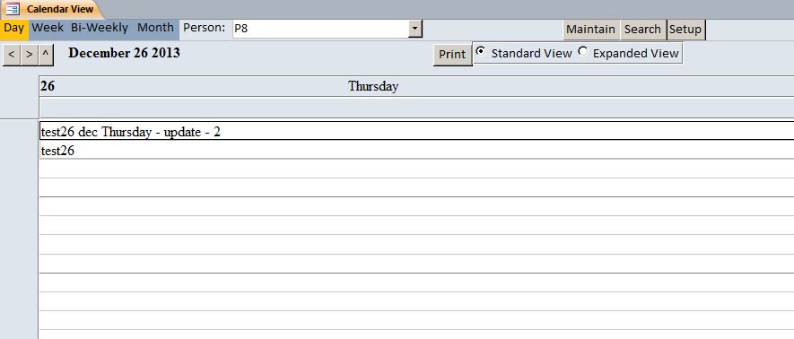 Basic Calendar Scheduling Database Template | Calendar Scheduling System