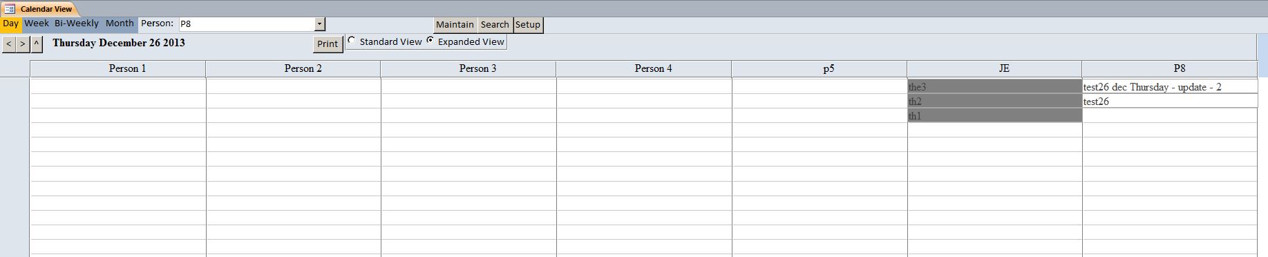 Basic Calendar Scheduling Database Template | Calendar Scheduling System