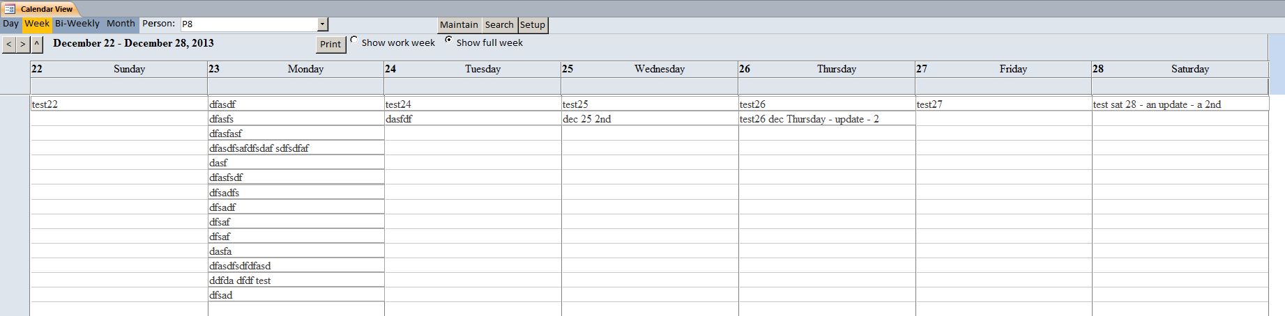 Basic Calendar Scheduling Database Template | Calendar Scheduling System