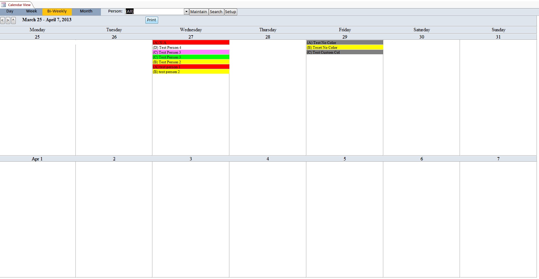 Enhanced Calendar Scheduling Database Template | Calendar Database