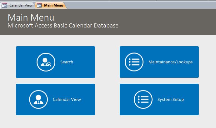 Basic Calendar Scheduling Database Template | Calendar Scheduling System