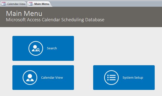 Calendar Scheduling Database Template | Calendar Database