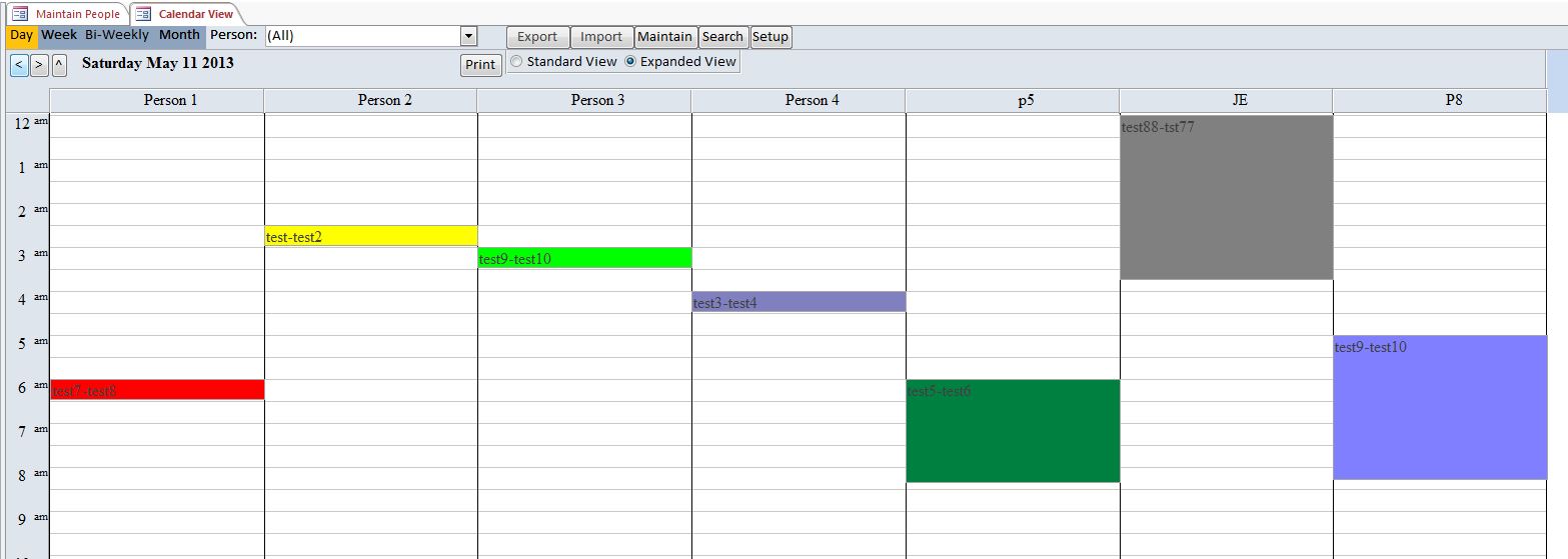 Enhanced Calendar Scheduling Database Template | Calendar Database