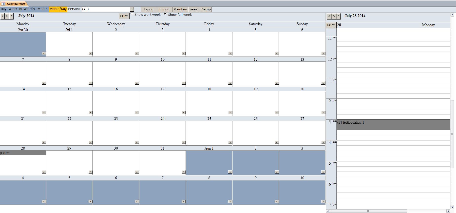 Enhanced Calendar Scheduling Database Template | Calendar Database