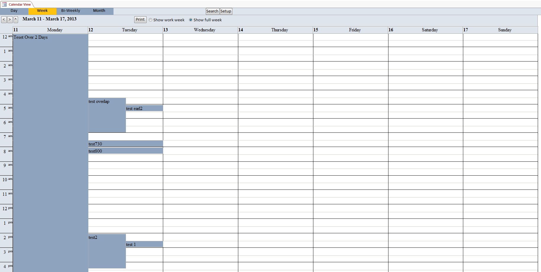 Calendar Scheduling Database Template | Calendar Database