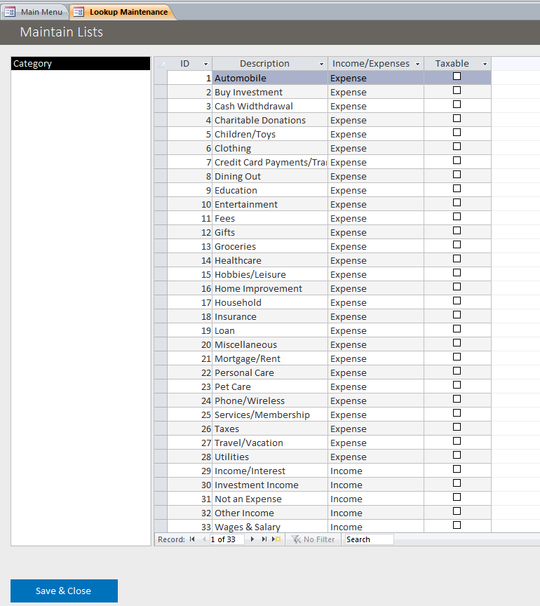 Desktop Business Account Ledger