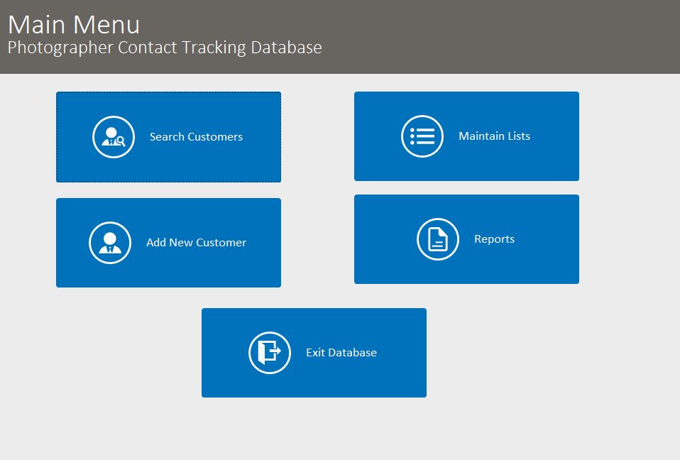 Photographer Contact Tracking Template Outlook Style | Contact Database