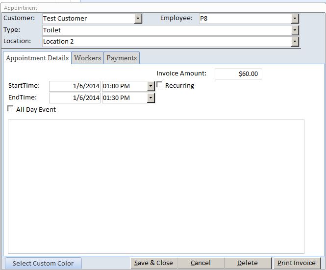 Plumbing Appointment Tracking Database Template | Appointment Database