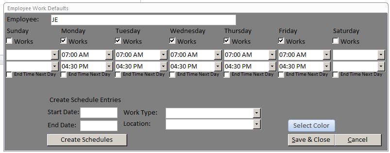 Plumbing Shift Scheduling Template | Scheduling Database