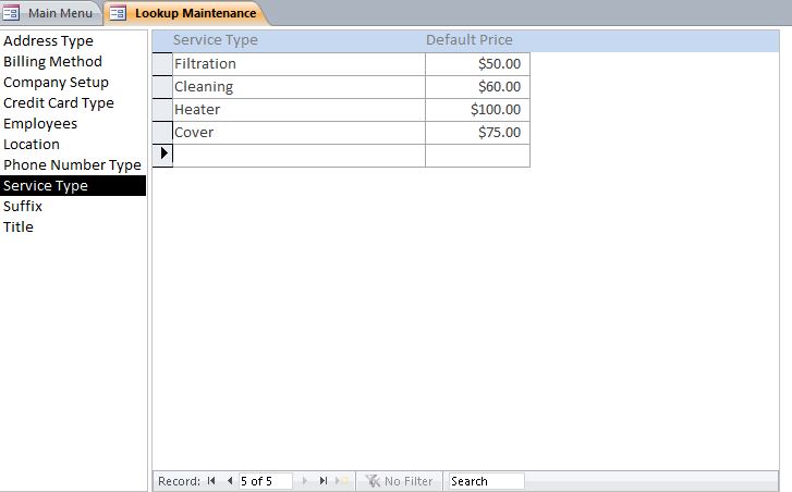 Pool Repair & Service Appointment Tracking Template Outlook Style | Appointment Database