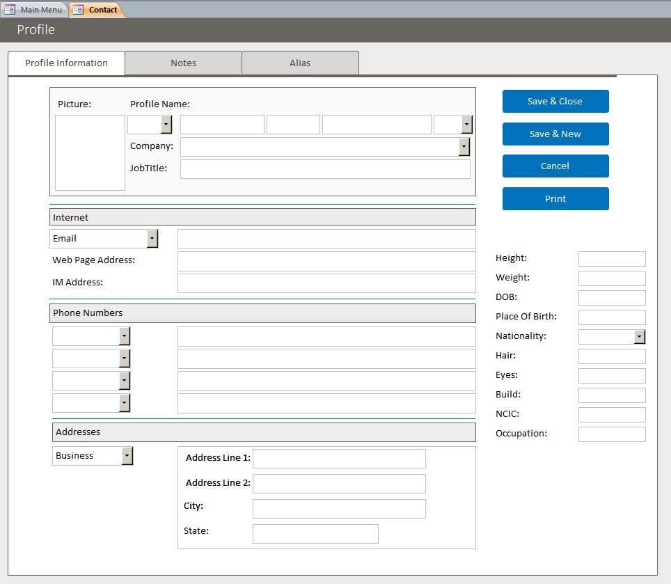 Profile Database | Profile Tracking System