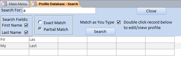 Profile Database | Profile Tracking System