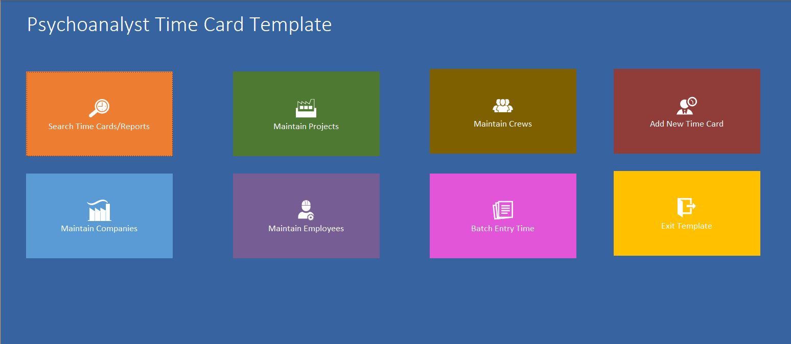 Psychoanalyst Time Card Template | Time Card Database