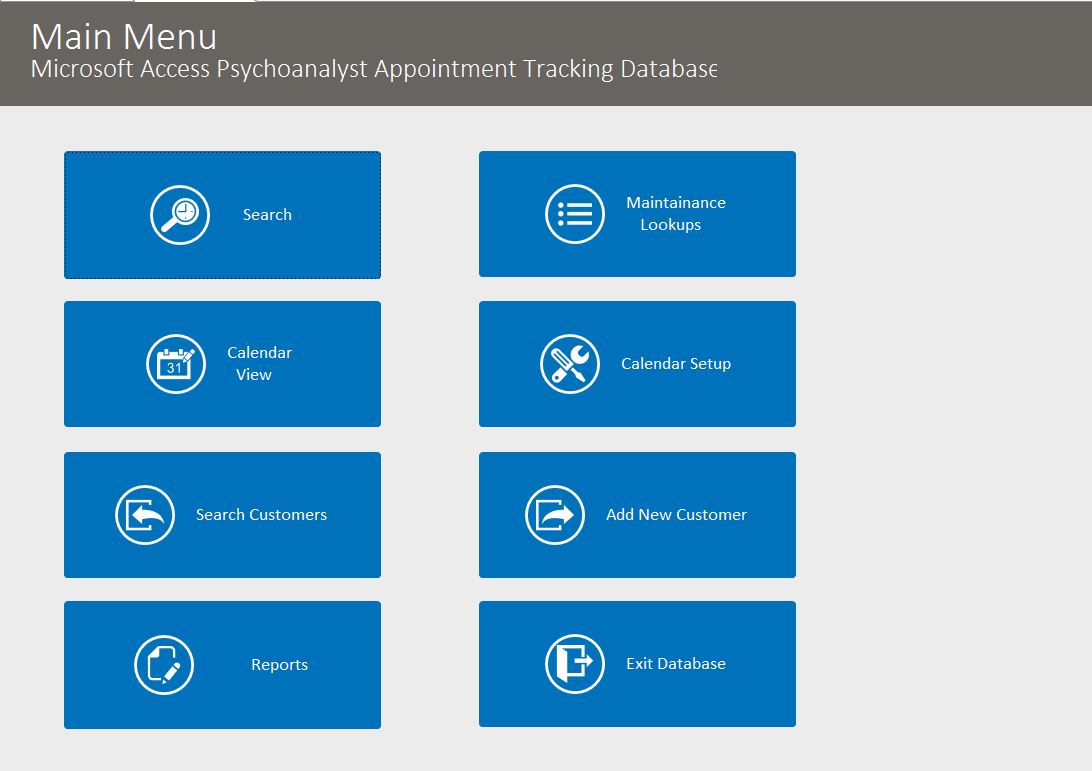 Psychoanalyst Appointment Tracking Template Outlook Style | Appointment Database