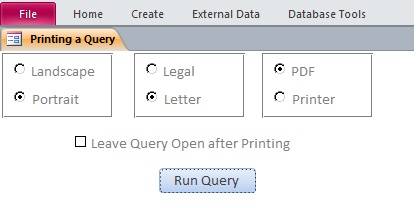 Microsoft Access Query To Printer Or Pdf