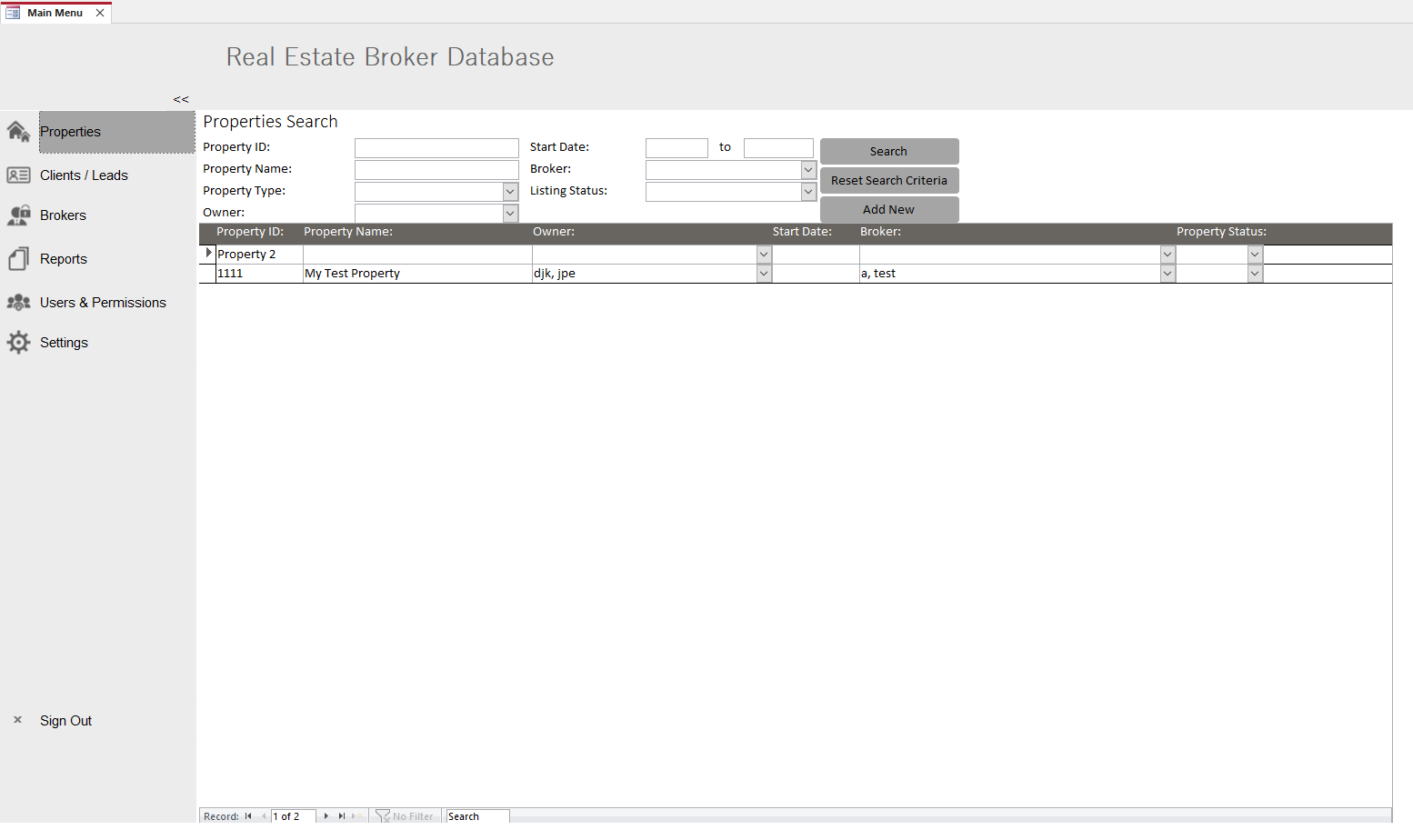 Real Estate Broker Database Template | Real Estate Broker Database