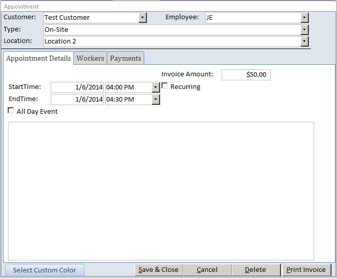 Refrigerator Appointment Tracking Template Outlook Style | Appointment Tracking Database